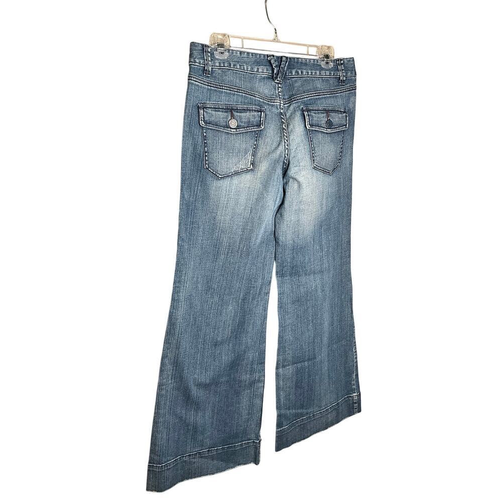 Mossimo Supply Co. Wide Leg Jeans Mid Rise Denim Medium Wash Blue Size 11 NWT - Picture 3 of 6
